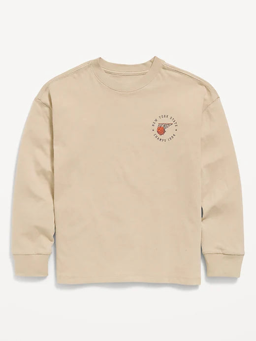 Oversized Long-Sleeve Graphic T-Shirt for Boys
