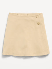 School Uniform Ponte-Knit Wrap-Front Skort for Girls