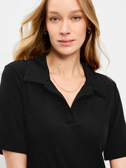Short-Sleeve Polo Midi Dress