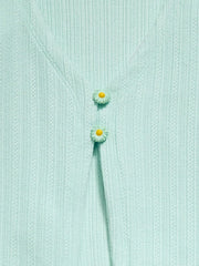 Pointelle-Knit V-Neck Cardigan for Girls