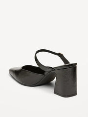 Buckle-Strap Mule Heels for Women