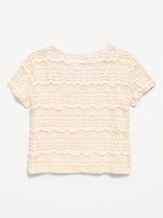 2-in-1 Short-Sleeve Cami Lace Top for Girls