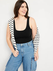 Double-Layer Scoop-Neck Bodysuit