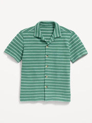 Oversized Short-Sleeve Sweater-Knit Shirt for Boys