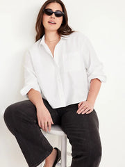 Button-Down Crop Shirt