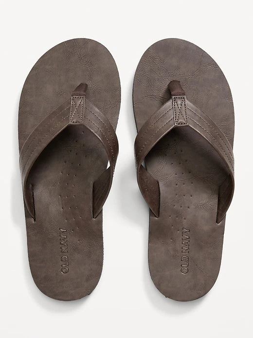 Faux-Leather Flip-Flops