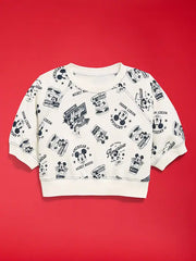 Old Navy x Disney Mickey Mouse Short-Sleeve Cropped Raglan Fleece Sweatshirt for Girls