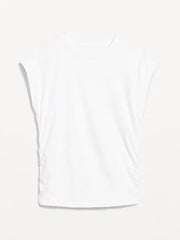 Cap-Sleeve Cinch-Waist Top