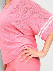 Oversized Cropped Football T-Shirt