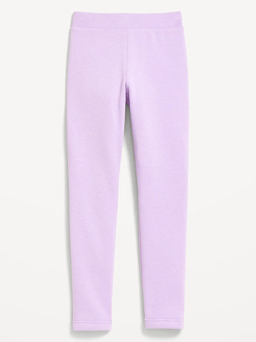 High-Waisted Full-Length Fleece Leggings for Girls