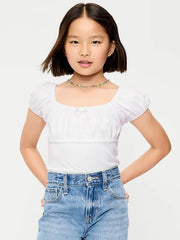 Puff-Sleeve Top for Girls