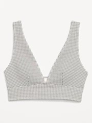 Pique Longline Bikini Swim Top