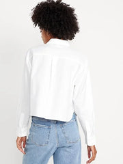 Button-Down Crop Shirt