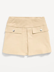 School Uniform Front-Pleated Twill Skort for Girls