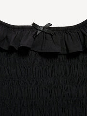 Sleeveless Fitted Ruffled Smocked Top for Girls