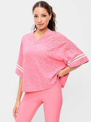Oversized Cropped Football T-Shirt