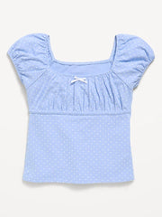 Puff-Sleeve Top for Girls