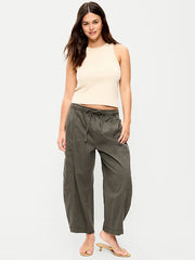 Mid-Rise Pull-On Utility Jeans