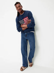 Crew-Neck Flag Sweater
