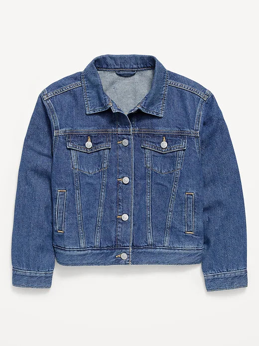 Oversized Denim Trucker Jacket for Girls