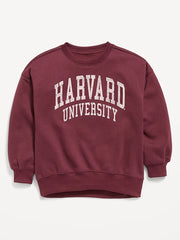 College Oversized Graphic Tunic Sweatshirt for Girls
