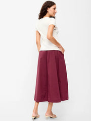 Poplin Midi Skirt