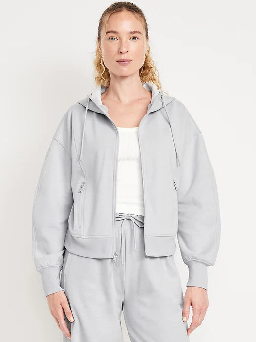 Dynamic Fleece Oversized Full-Zip Hoodie Sweatshirt