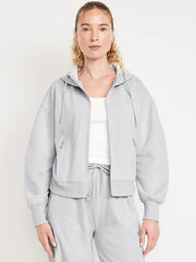 Dynamic Fleece Oversized Full-Zip Hoodie Sweatshirt