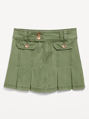 Pleated Utility Twill Skirt for Girls