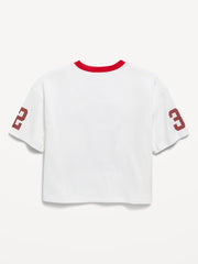Oversized Mesh Graphic Football T-Shirt for Boys
