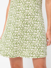 Short-Sleeve Scoop-Neck Mini Dress