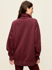 Dynamic Fleece Oversized Textured Tunic Sweatshirt