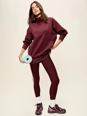 Dynamic Fleece Oversized Textured Tunic Sweatshirt