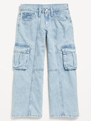 High-Waisted Super Baggy Wide-Leg Cargo Jeans for Girls