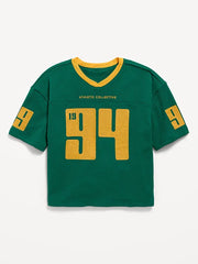 Oversized Mesh Graphic Football T-Shirt for Boys