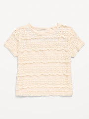 2-in-1 Short-Sleeve Cami Lace Top for Girls