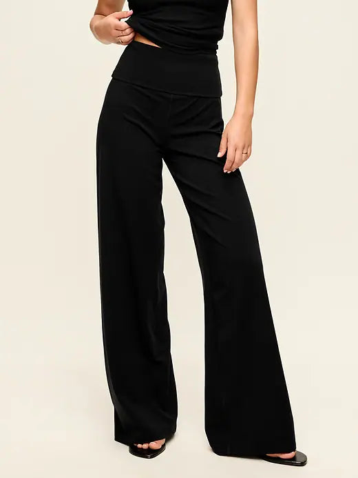 High-Waisted PowerChill Fold-Over Wide-Leg Pants