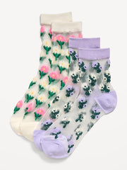 Sheer Quarter Crew Sock 2-Pack for Women