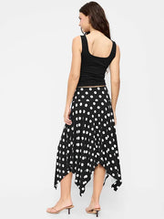 Handkerchief Hem Midi Skirt