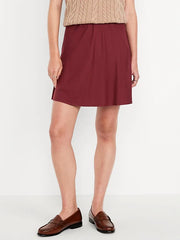 High-Waisted Crepe Mini Skirt