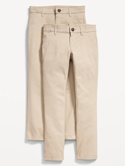School Uniform Skinny Chino Pants 2-Pack for Girls