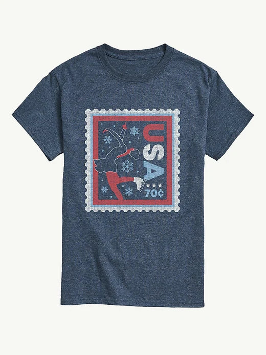 Figure Skater Stamp Short Sleeve Graphic T-Shirt