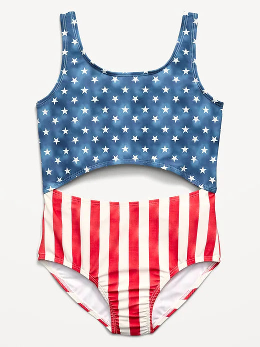 Cutout One-Piece Swimsuit for Girls