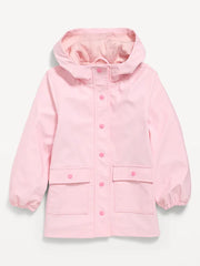 Water-Resistant Oversized Hooded Jacket for Girls