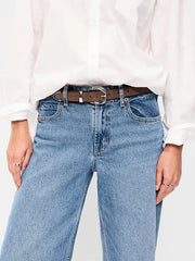 Faux-Leather Western Belt