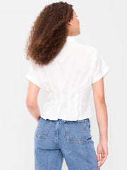 Slim-Waisted Button-Down Shirt