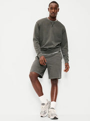 Loose Garment-Washed Crew-Neck Sweatshirt