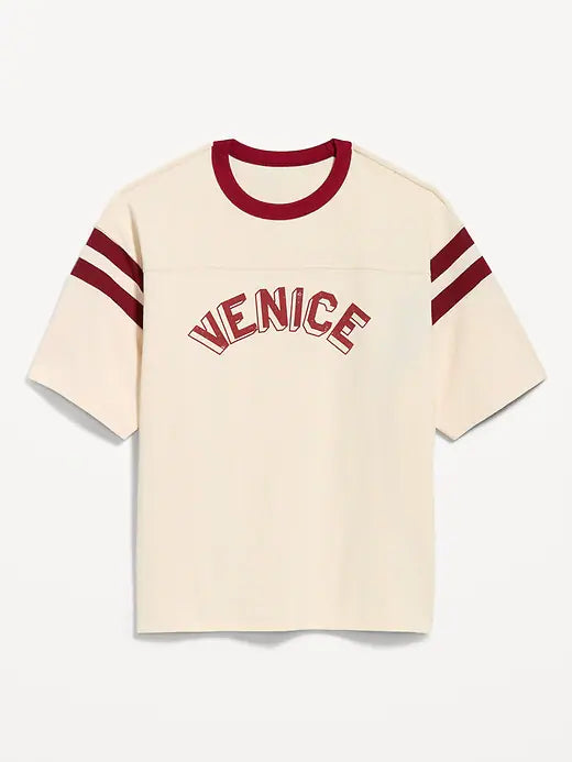 Heavyweight Short-Sleeve Football-Style T-Shirt