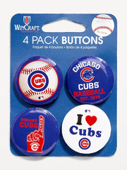 WinCraft® Chicago Cubs 4-Pack Buttons