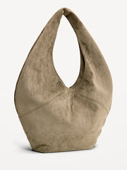 Oversized Faux-Suede Hobo Bag